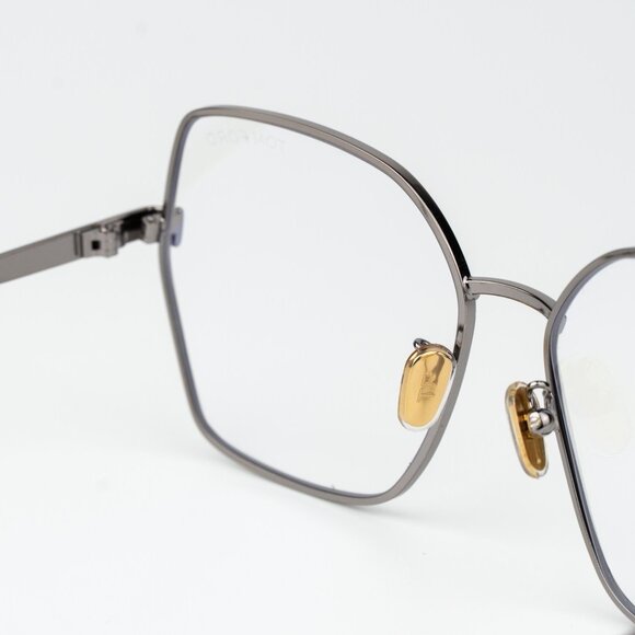 Tom Ford Woman Eyeglasses Ruthenium Blue Light Block Butterfly FT5876-B 014 - Picture 7 of 12